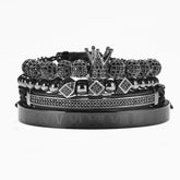 Bracelete coroa banhado a rodio negro